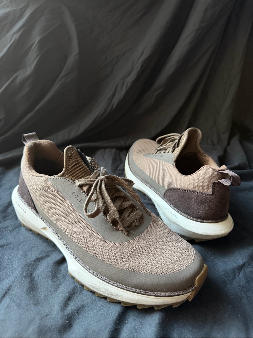 Cole Haan Men's Tan & Brown Knit Suede Lace-Up Sneakers